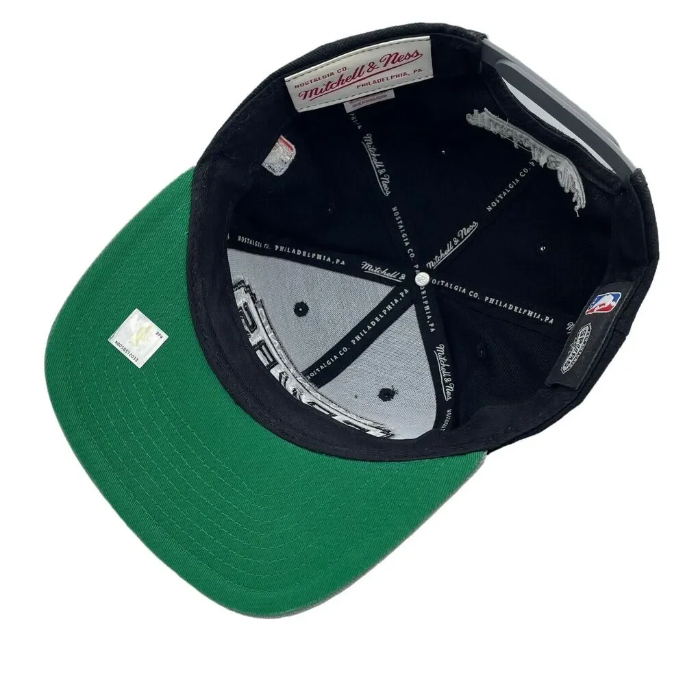 San Antonio Spurs Logo Side Logoman Snapback Hat Mitchell & Ness NBA GUV EUC - Picture 6 of 8